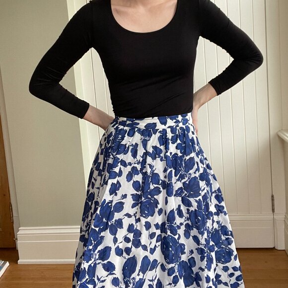 MaxMara Blue Floral Maxi Skirt - Picture 5 of 11